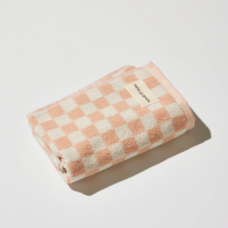 House of Nunu Hand Towel - Pink Check