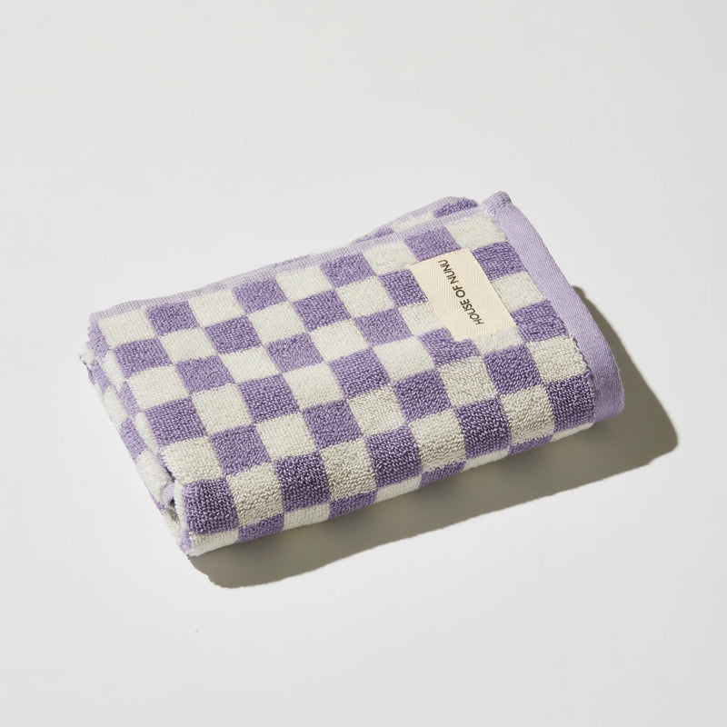 House of Nunu Hand Towel - Lilac Check