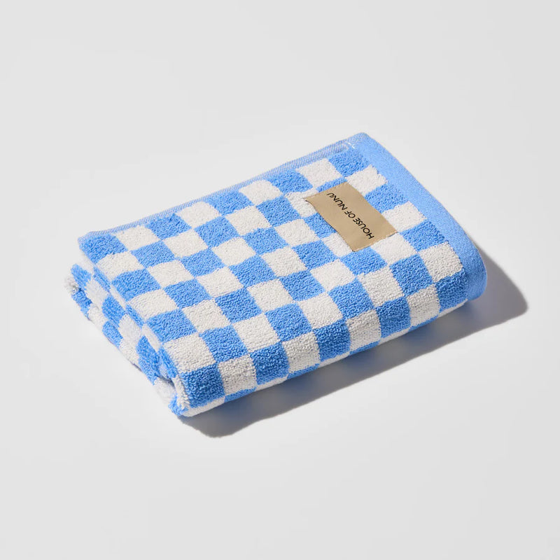 House of Nunu Hand Towel - Sky Blue Check
