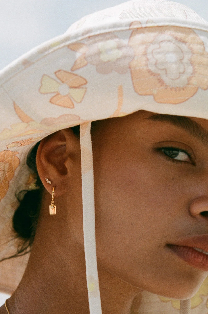 Kirstin Ash Guiding Star Etched Hoop Earring 18k Gold