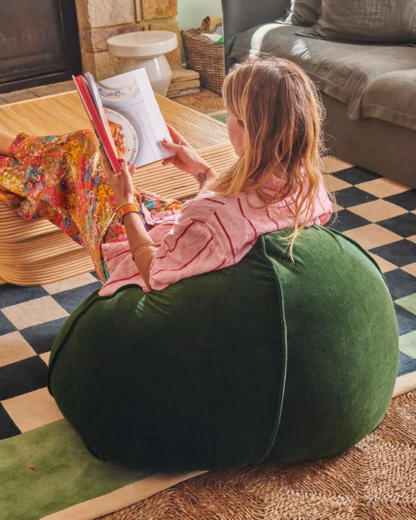 Kip & Co Kombu Green Velvet Bean Bag