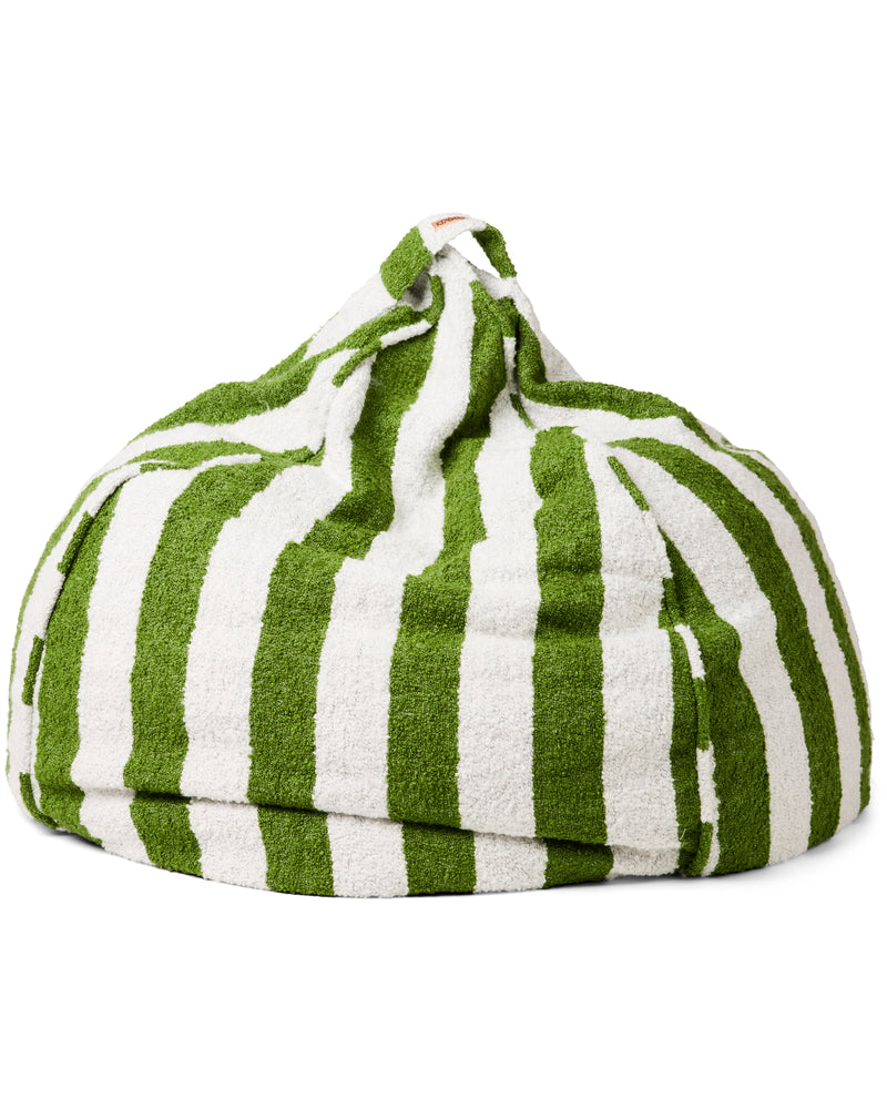 Kip & Co Moss Stripe Boucle Beanbag Unfilled