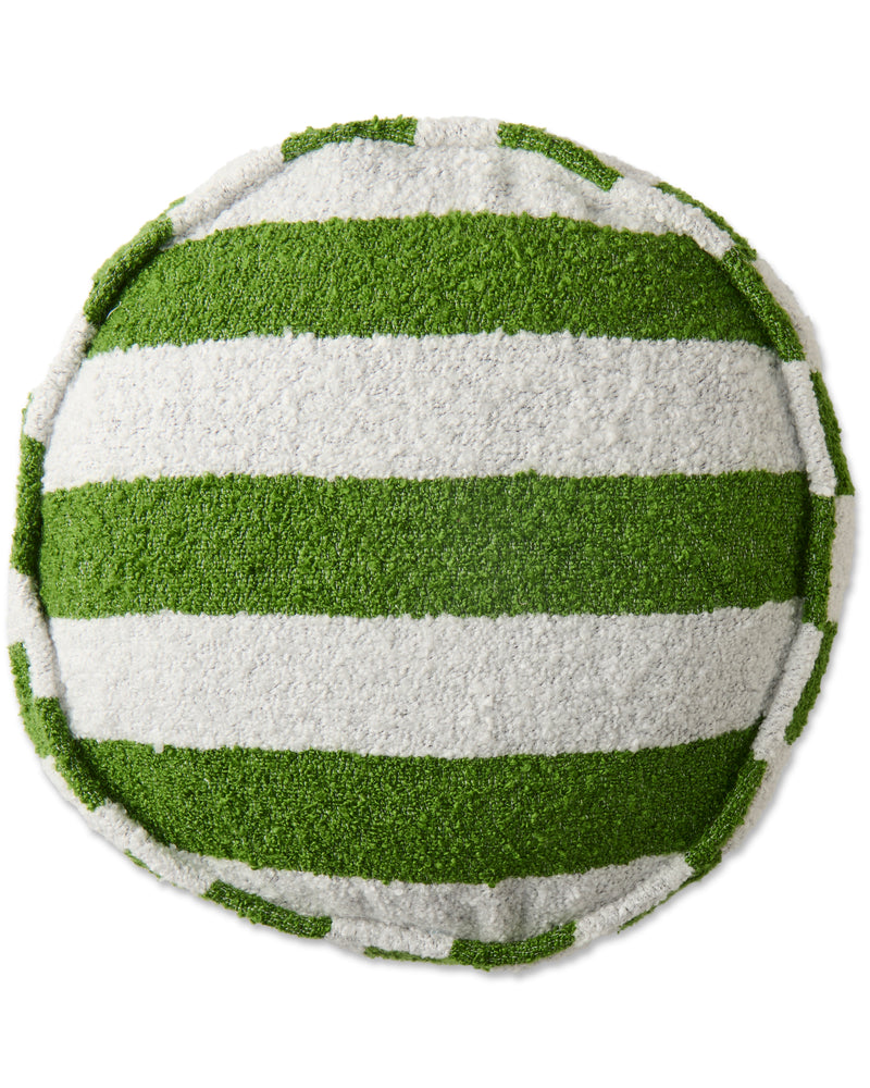 Kip & Co Moss Stripe Boucle Pea Cushion