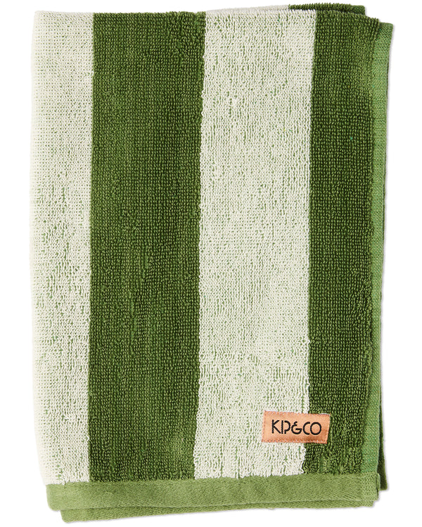 Kip & Co Moss Stripe Terry Hand Towel