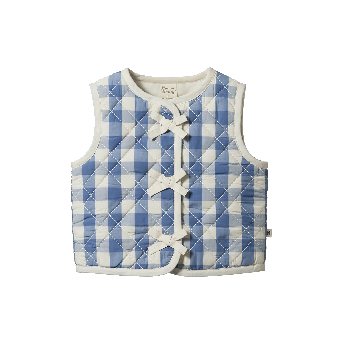 Nature Baby Marlo Quilted Vest - Bluebelle Check