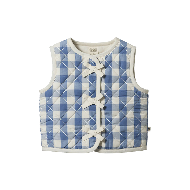 Nature Baby Marlo Quilted Vest - Bluebelle Check