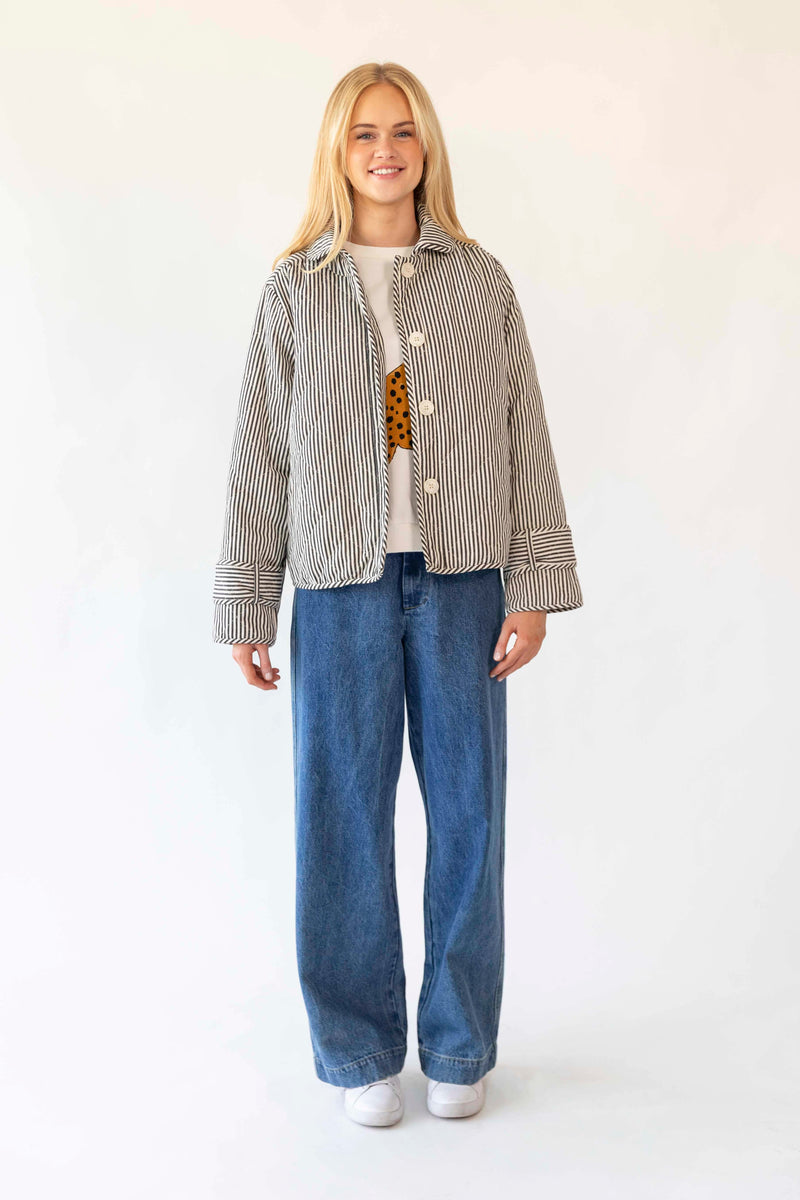 Lollys Laundry Viola Jacket -Stripe Black