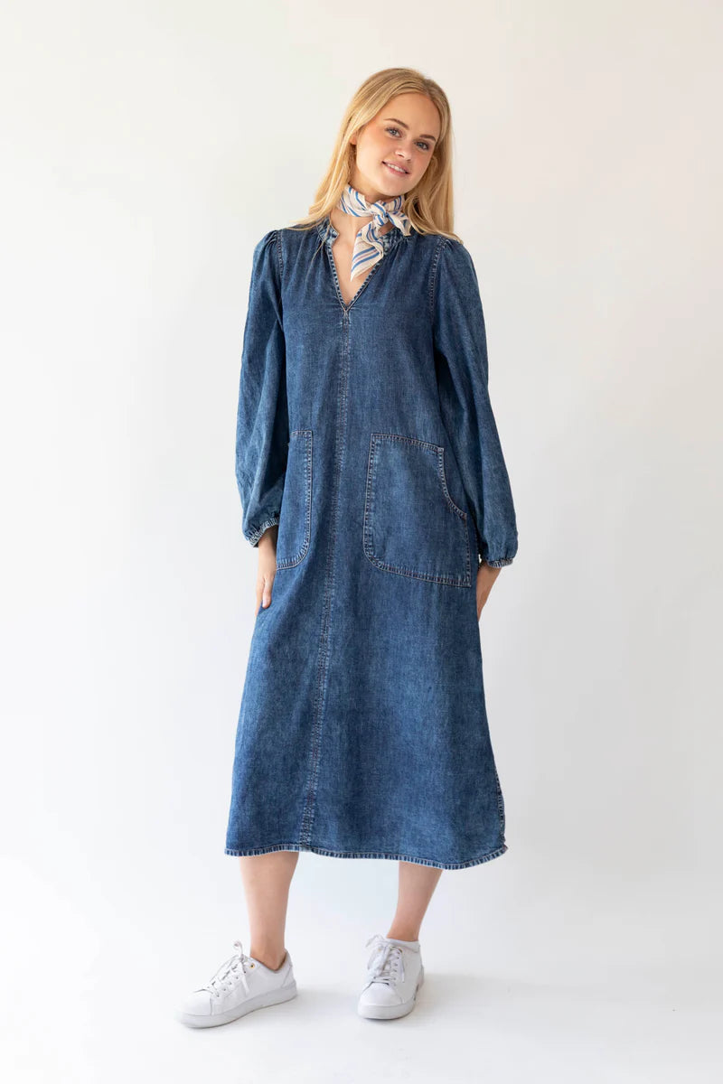 Lollys laundry Paris Midi Dress - Blue