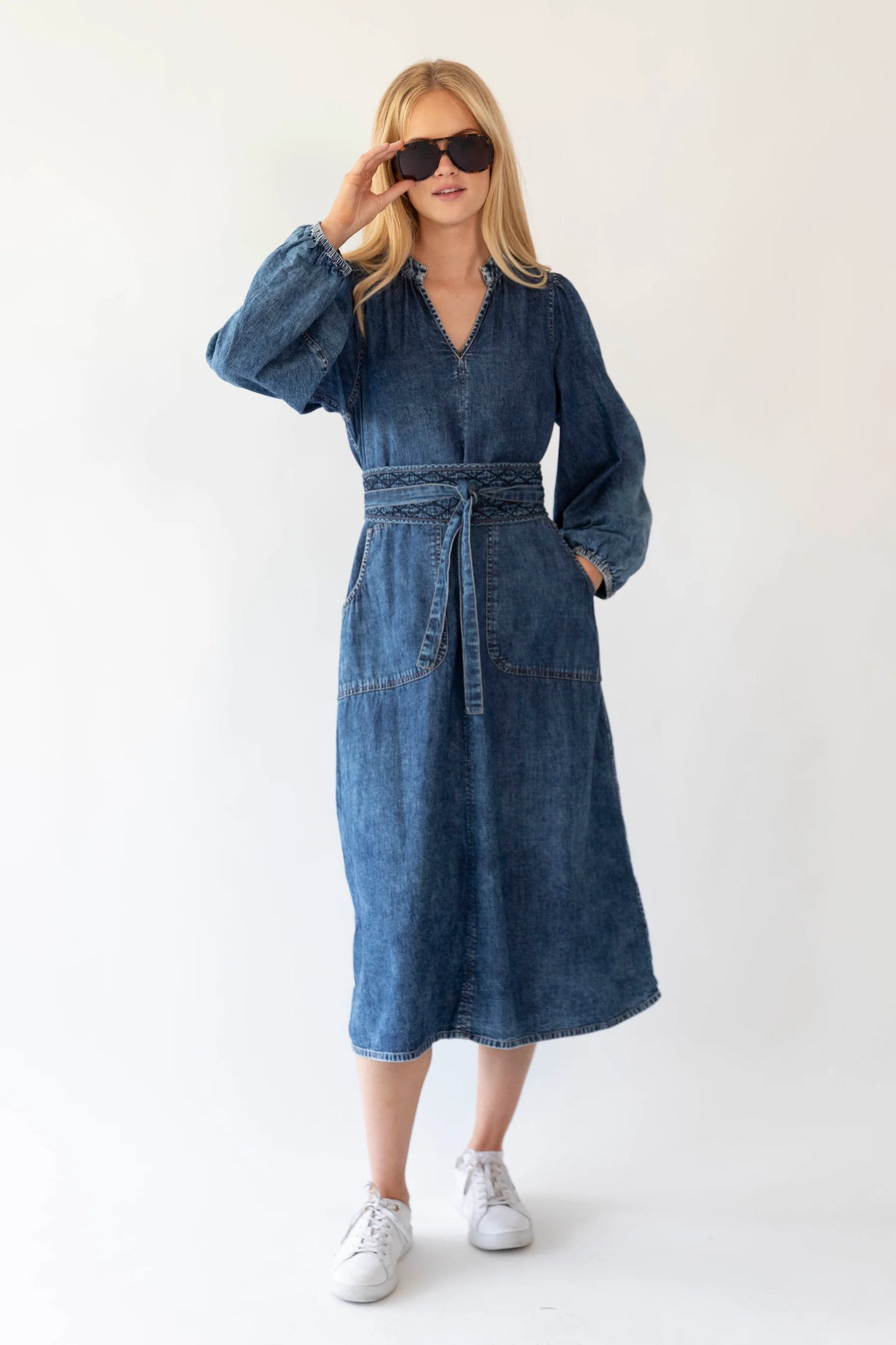 Lollys laundry Paris Midi Dress - Blue