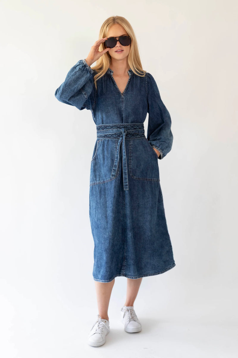 Lollys laundry Paris Midi Dress - Blue