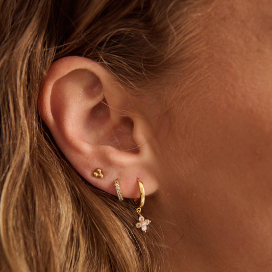 Murkani Clover Huggies 18kt Yellow Gold Plate