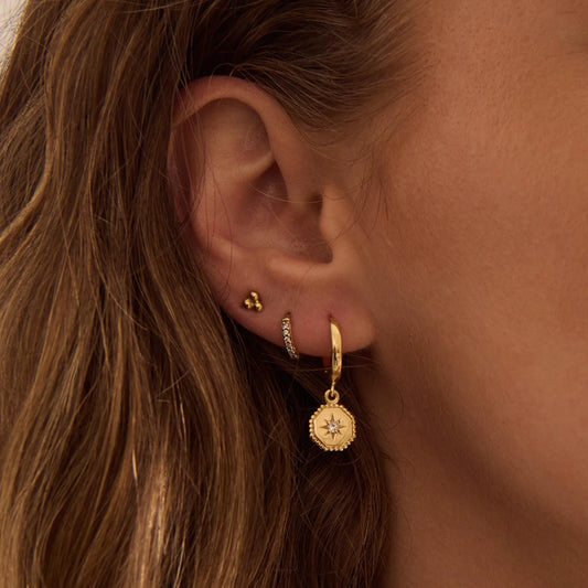 Murkani Octagonal Huggies in 18kt Yellow Gold Plate