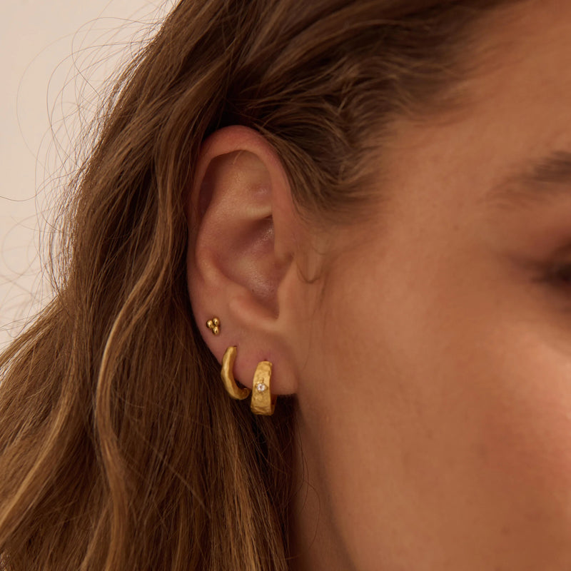 Murkani Matt Huggies in 18kt Yellow Gold Plate