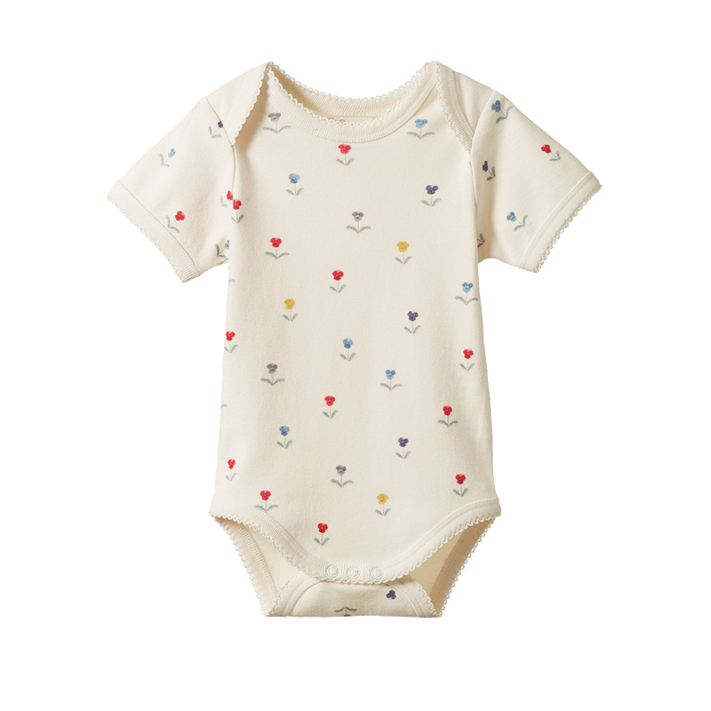 Nature Baby Short Sleeve Body Suit- Delphine