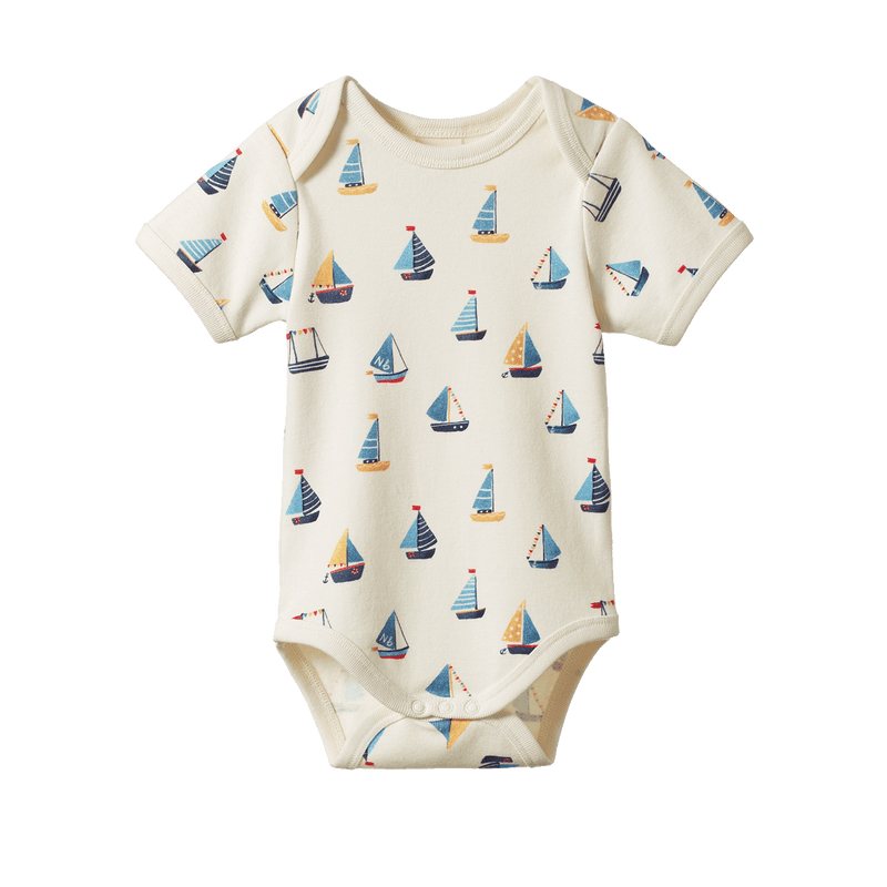 Nature Baby Short Sleeve Body Suit - Regatta