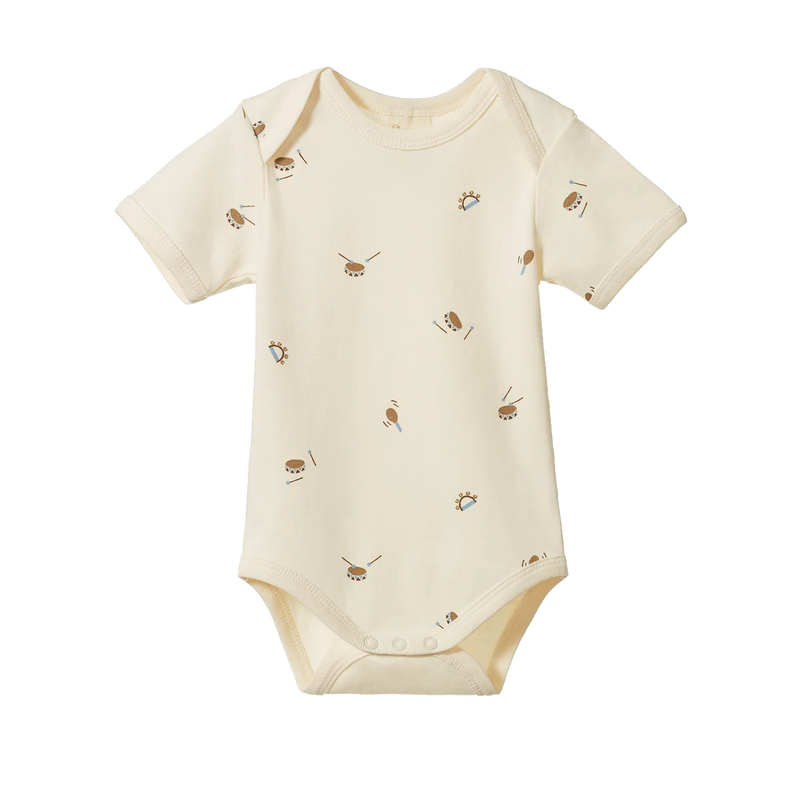 Nature Baby Short Sleeve Bodysuit Mini Music Print