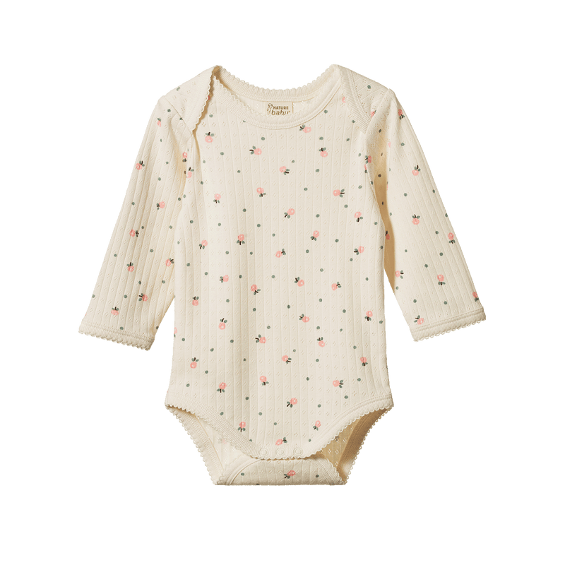 Nature Baby Long Sleeve Bodysuit Pointelle Posey Blossom