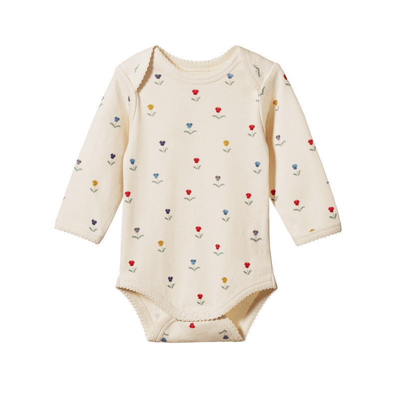 Nature Baby Long Sleeve Bodysuit - Delphine Print