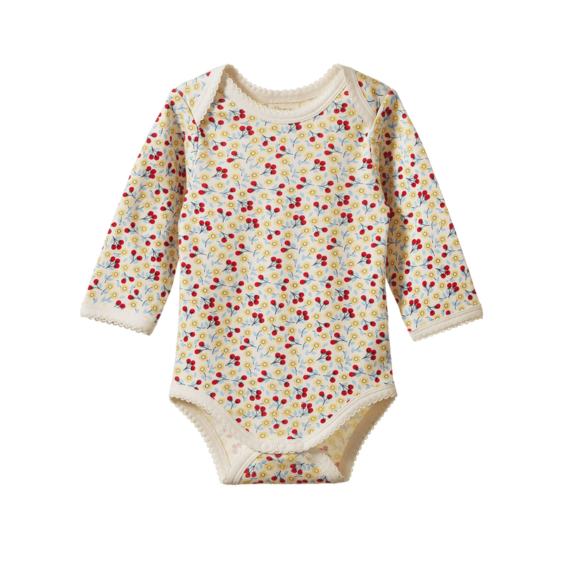 Nature Baby Long Sleeve Bodysuit Garden Print