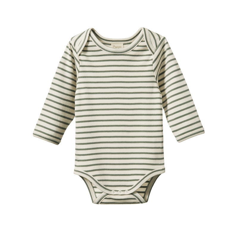Nature Baby Long Sleeve Bodysuit - Nettle Sailor Stripe