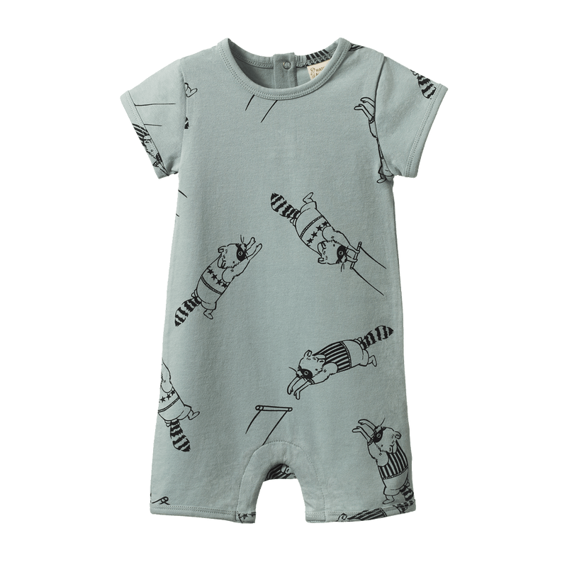 Nature Baby Quincy Romper - Raccoon Rhapsody