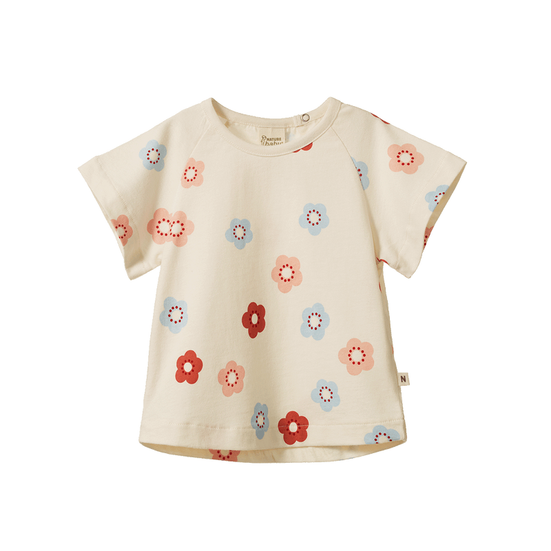Nature Baby Juniper Tee Flora Stamp Print