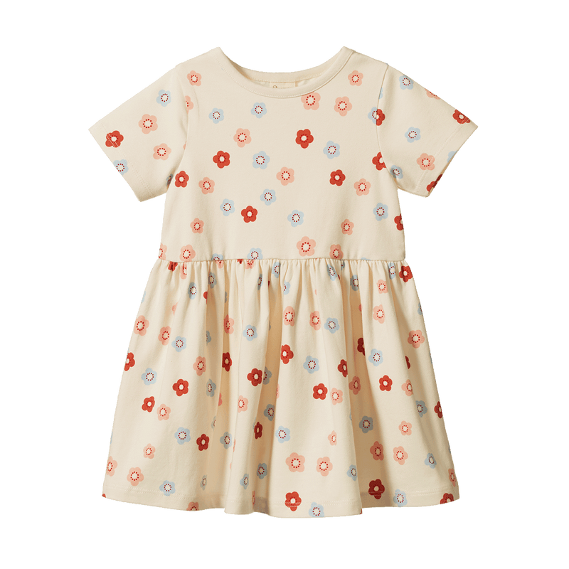 Nature Baby Saturday Dress Petite Flora Stamp Print