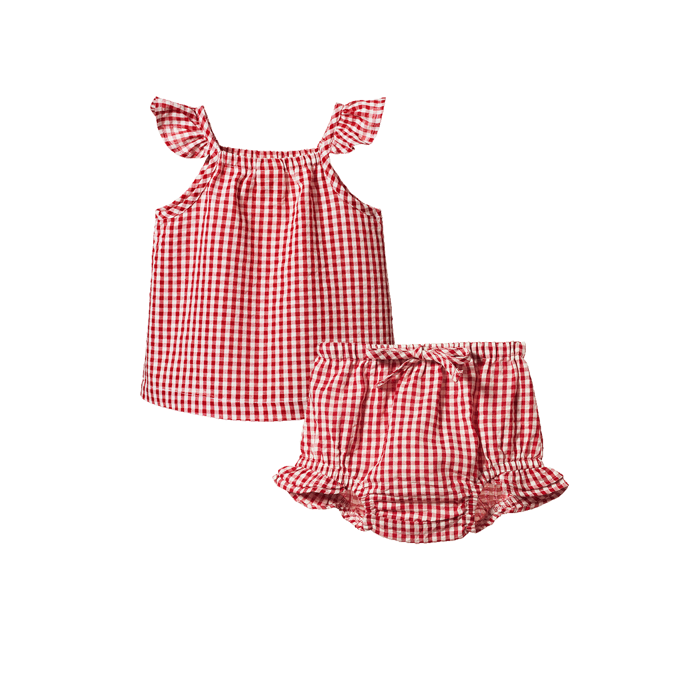 Nature Baby Petal Set - Gingham Red