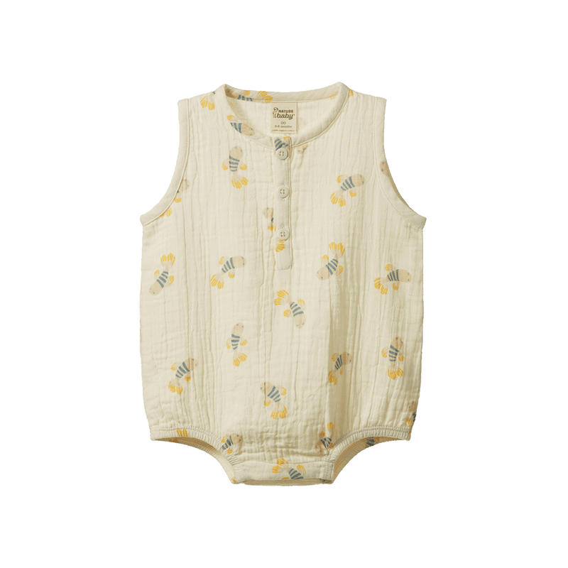 Nature Baby Cedar Suit Muslin Fish Fable Print
