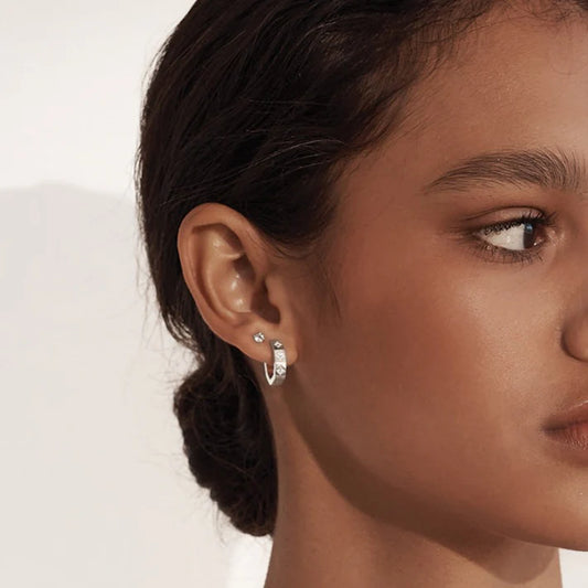 Murkani Octagonal Huggies in Sterling Silver