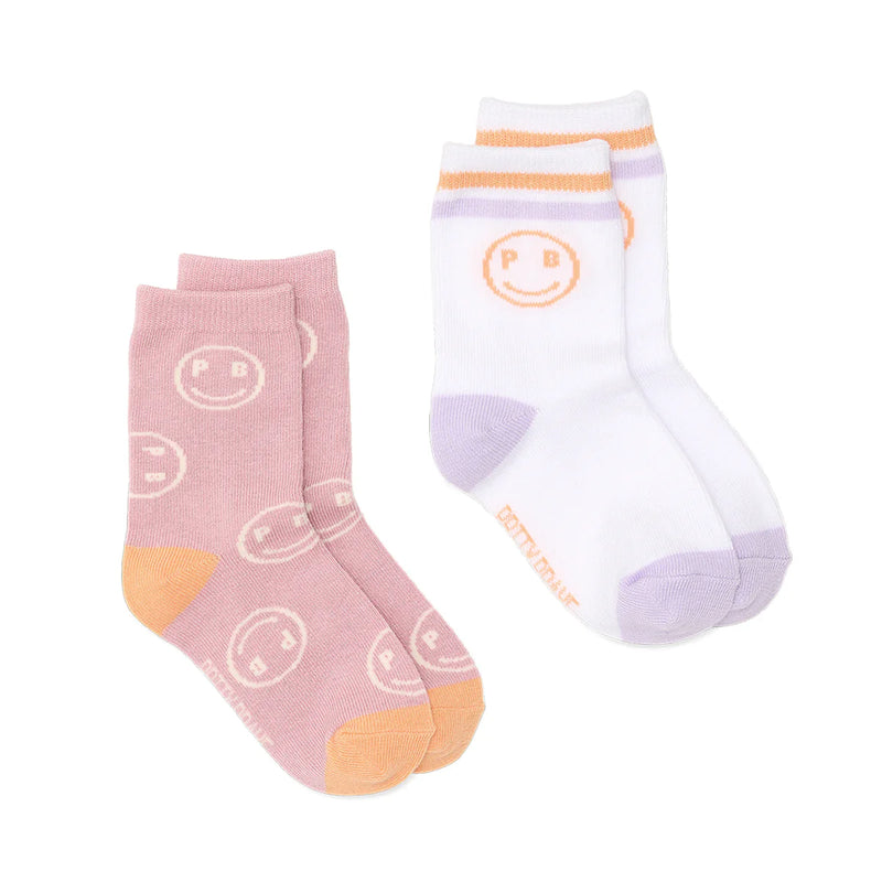 Pretty Brave 2 Pack Smiley Socks