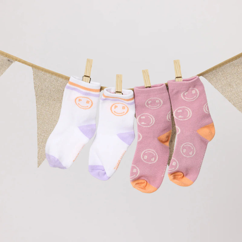 Pretty Brave 2 Pack Smiley Socks