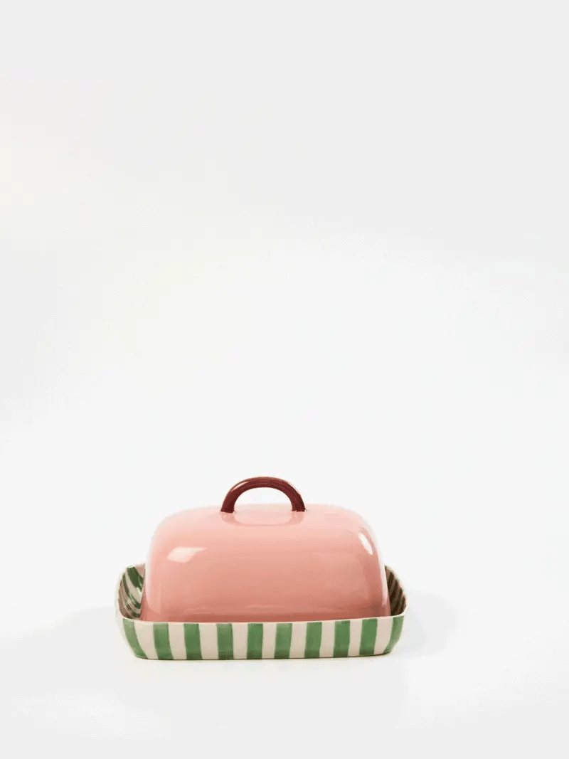Jones & Co Bloomie Pink Butter Dish
