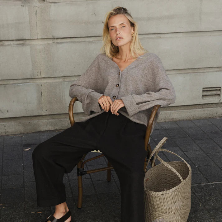 Sophie Pleated Pant Wool - Bracken