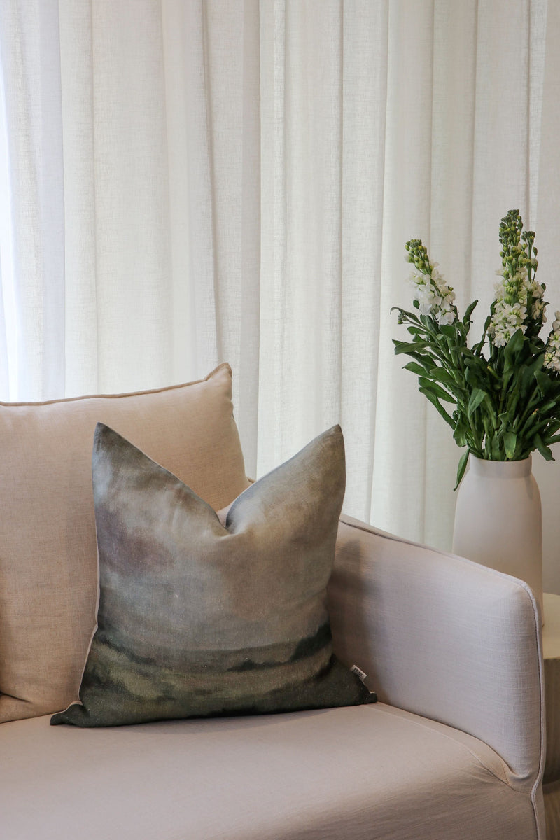 River & Isle Quiet Country Linen Cushion w Feather Inner