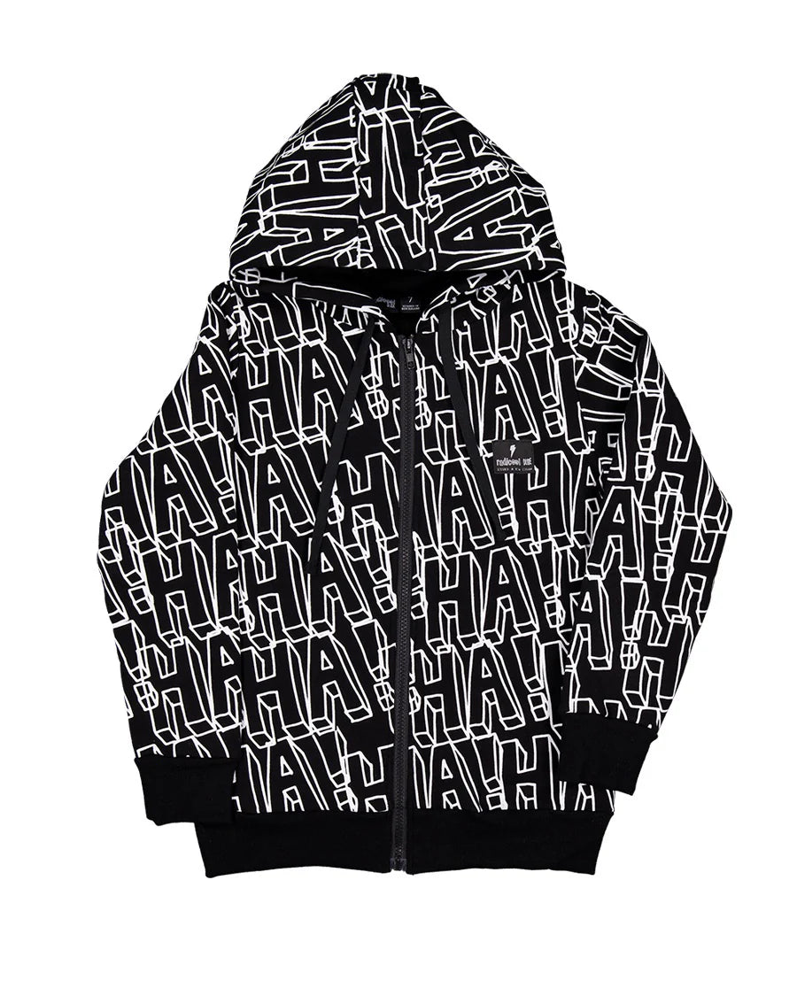 Radicool The Joker Zip Hood - Black & White