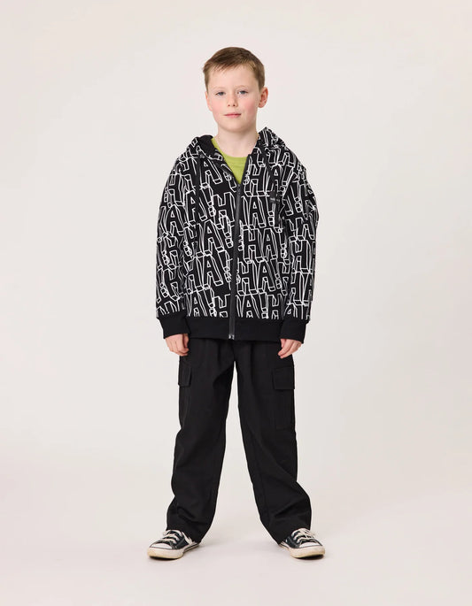 Radicool The Joker Zip Hood - Black & White