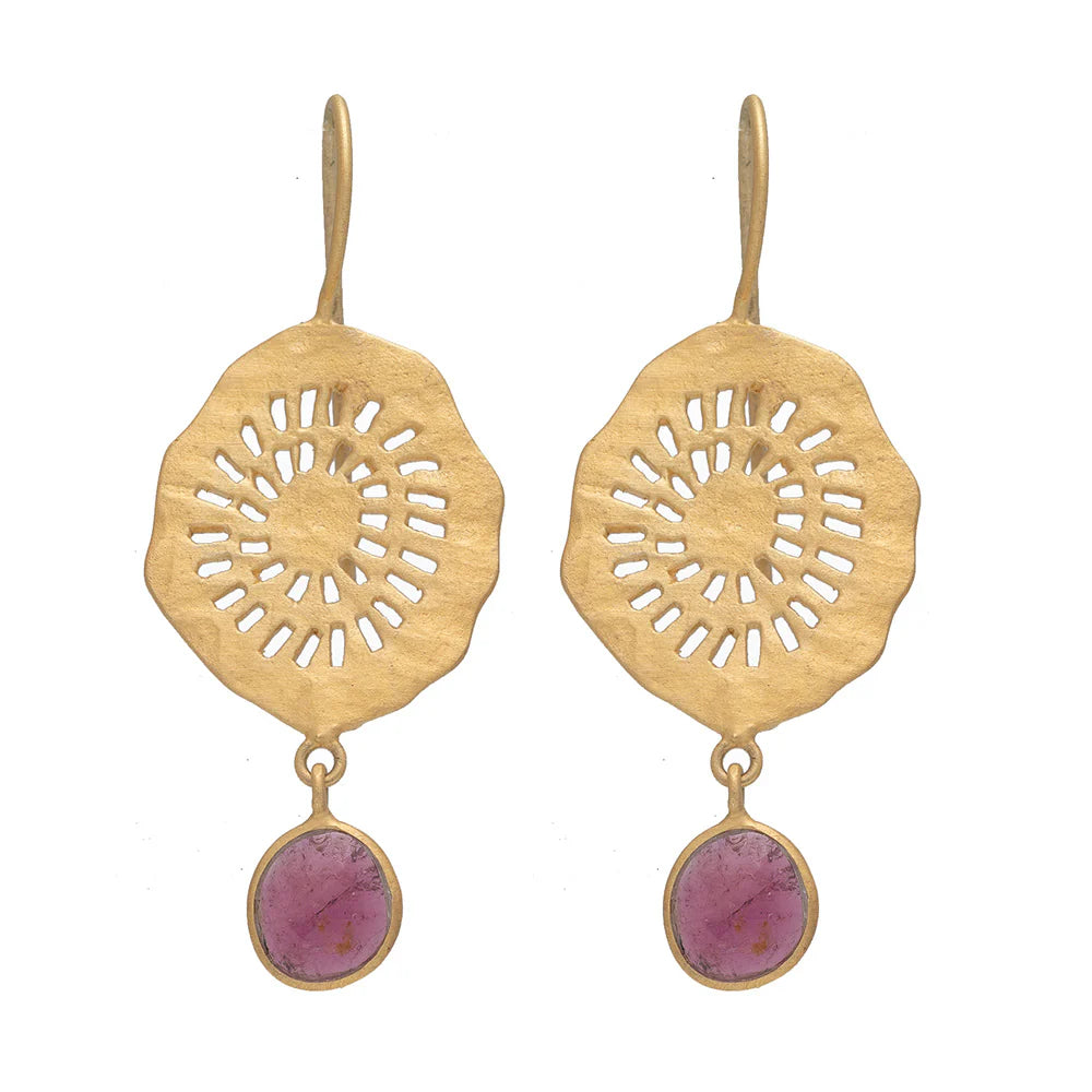 Rubyteva Johari Earrings w Pink Tourmaline