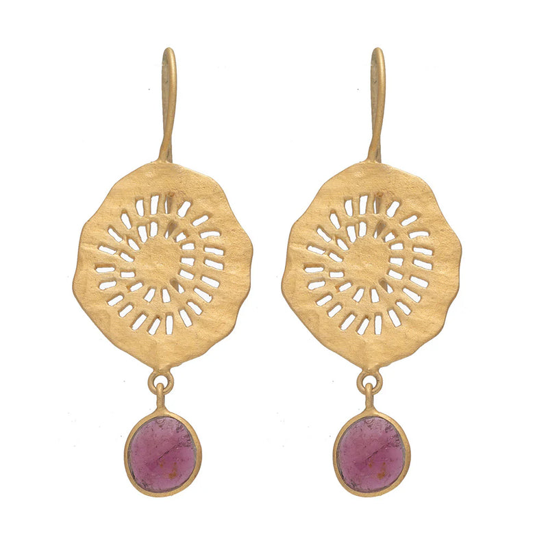 Rubyteva Johari Earrings w Pink Tourmaline