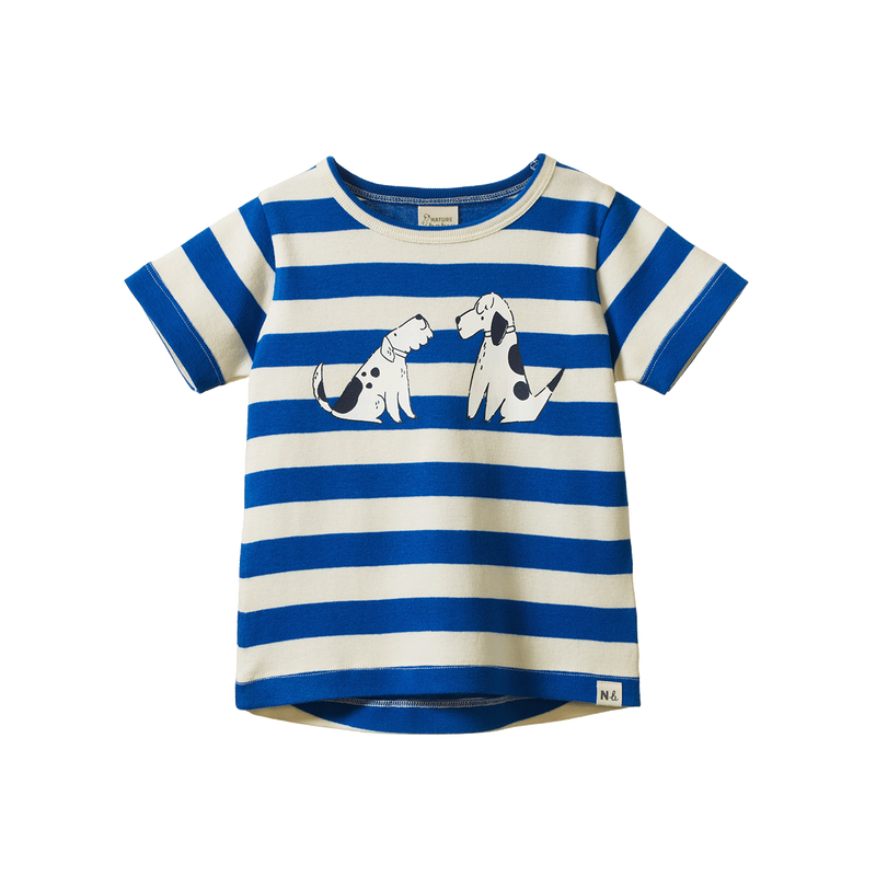 Nature Baby River Tee Dog Walk Blue Print