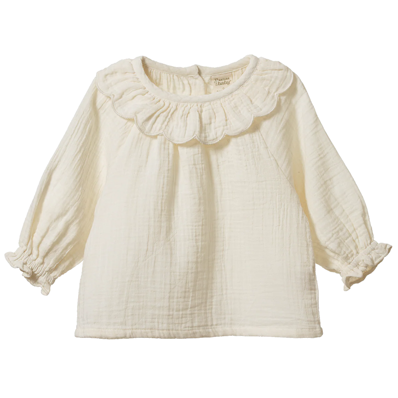 Nature Baby Ruffle Cameron Blouse - Natural