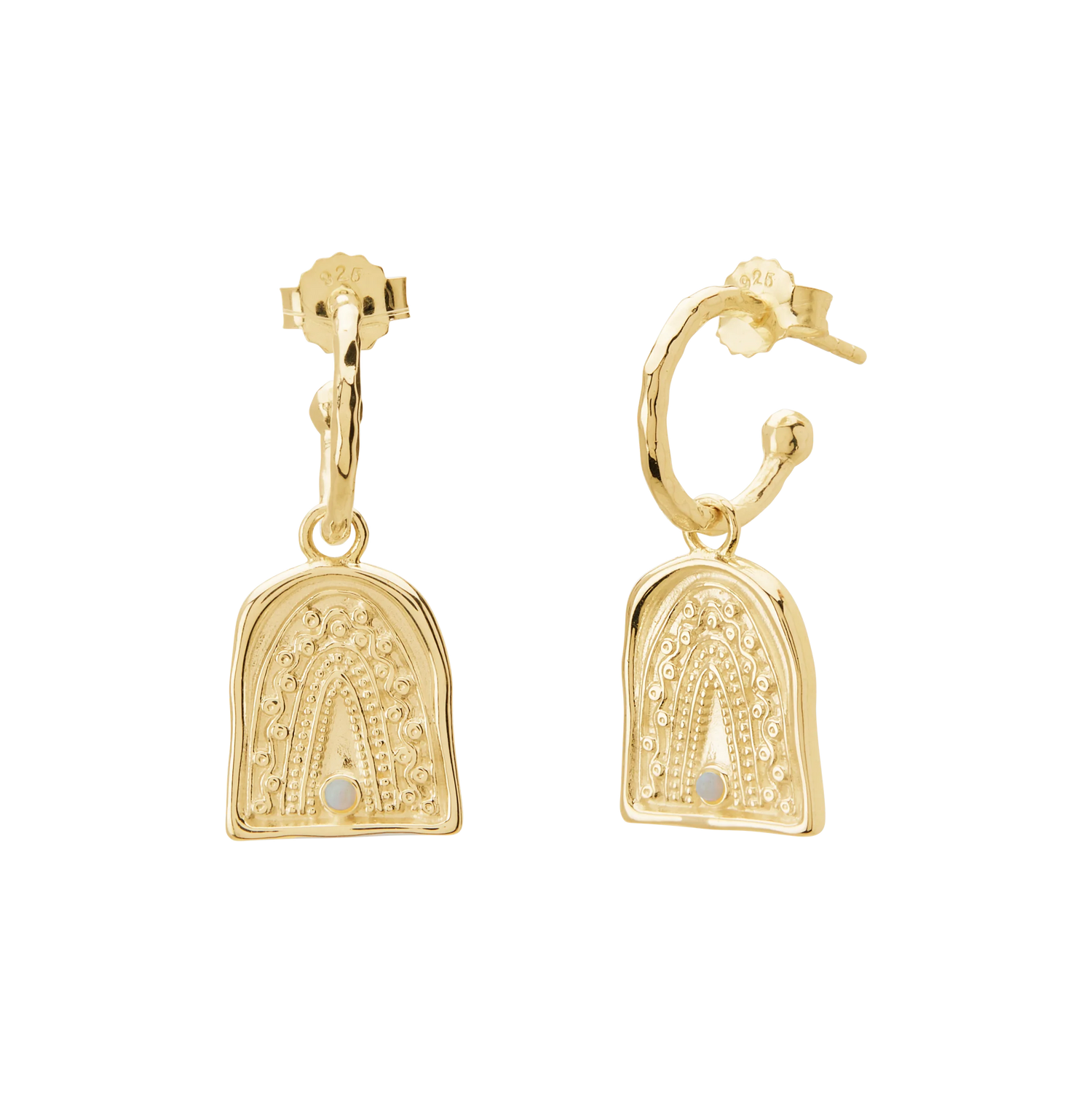 Murkani Rainbow Spirit Hoop Earrings 18kt Yellow Gold Plate