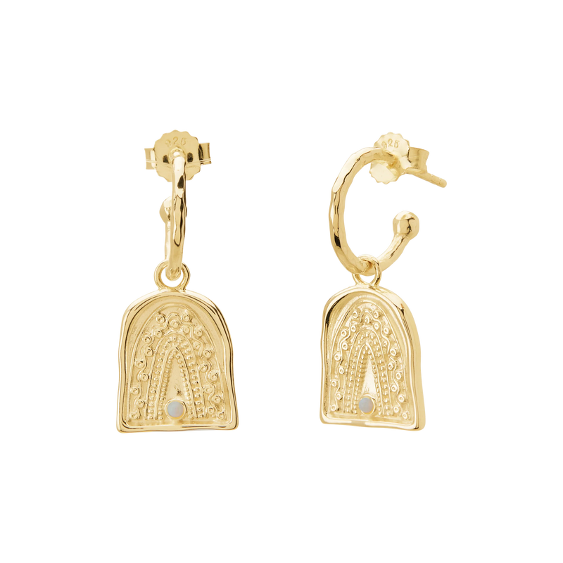 Murkani Rainbow Spirit Hoop Earrings 18kt Yellow Gold Plate