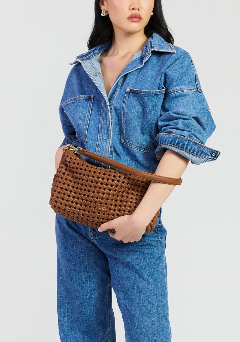 Saben Claudia Shoulder Bag Tan Braid