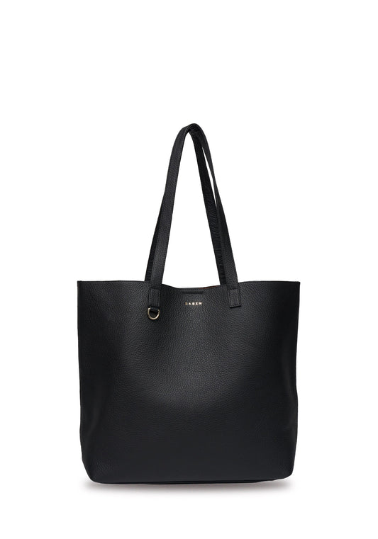 Saben Carter Tote Black w Tan Chain Print