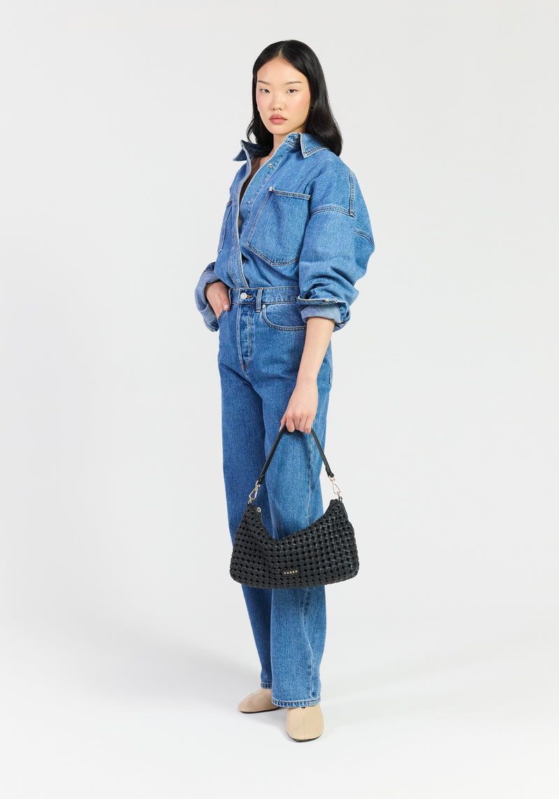 Saben Claudia Shoulder Bag Black Braid