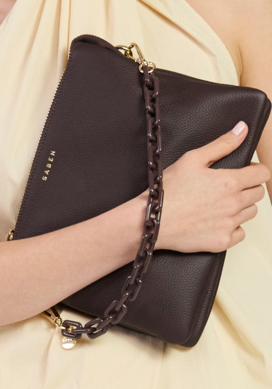 Saben Matilda Crossbody Cacao + Tonal Chain