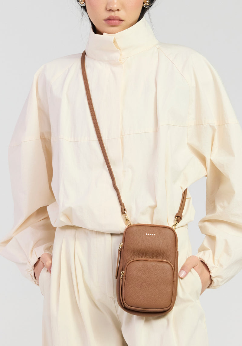 Saben Nikko Pocket Phone Sling Tan Luxe