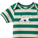 Nature Baby Short Sleeve Bodysuit Dog Walk Peppermint Print