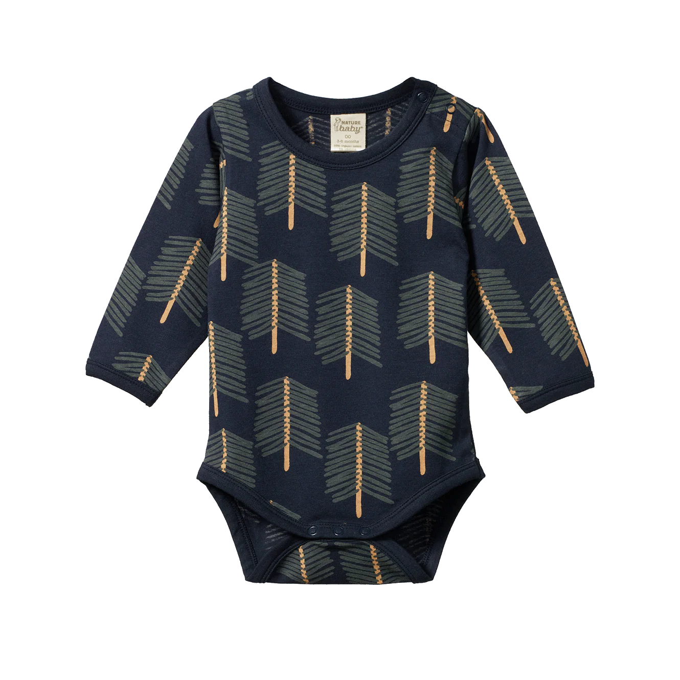 Nature Baby Stretch Jersey L/S Bodysuit - Bramblewood Print
